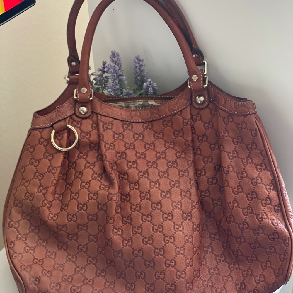 Gucci Sukey Brown Leather Tote
